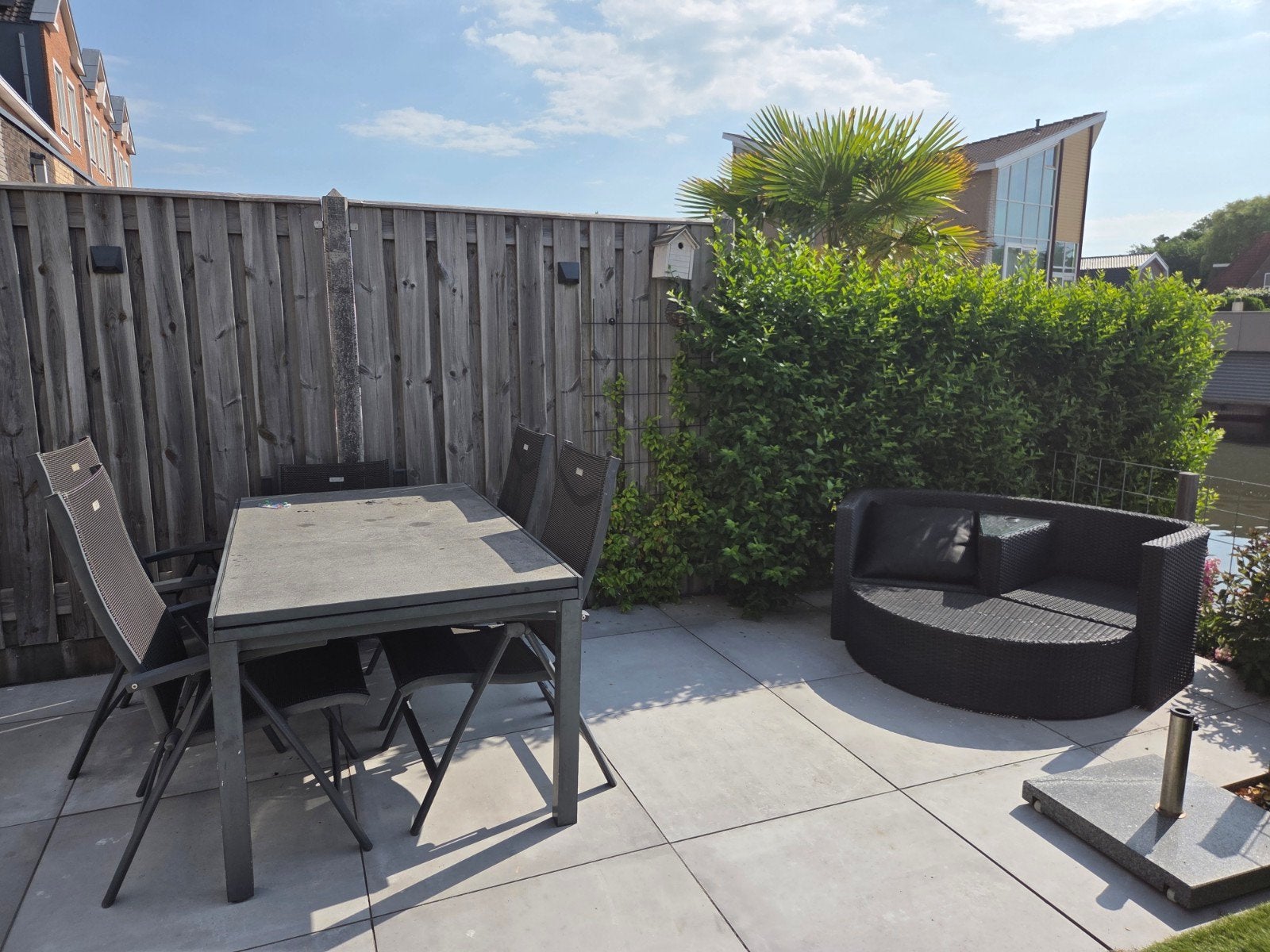 Hartman tafel 180cm (uitschuifbaar) met 6 stoelen + bankje, Tuin en Terras, Ophalen, Gebruikt, Bank, Aluminium