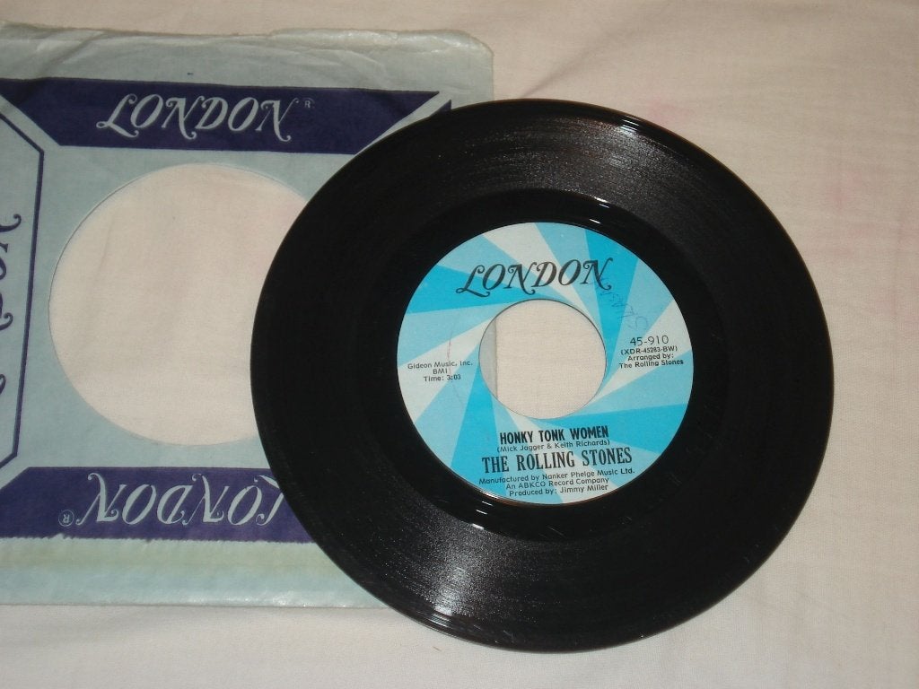 Rolling Stones     Honky Tonk Woman  Blue London  Orgineel, Originele persing, Ophalen of Verzenden, Zo goed als nieuw, Pop