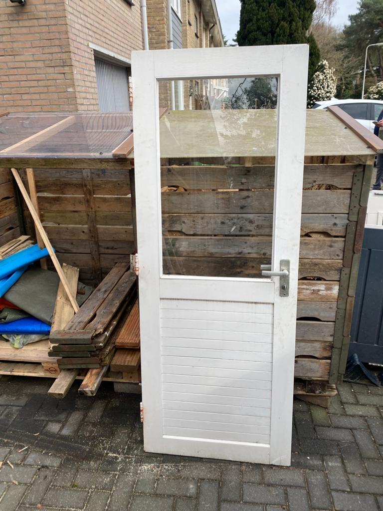 Achterdeur/ schuurdeur 77,6 x 201 cm, Doe-het-zelf en Verbouw, Deuren en Horren, Gebruikt, Buitendeur, 200 tot 215 cm, Minder dan 80 cm