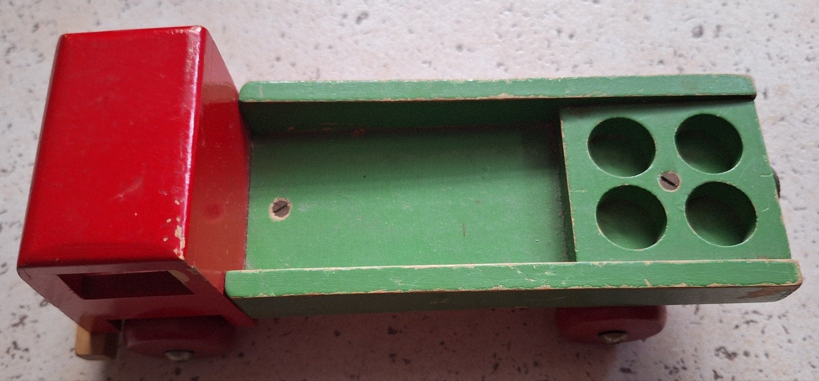 Vintage SIO Houten Vrachtwagen - Made in Holland, Ophalen of Verzenden, Gebruikt, Duw- of Trekspeelgoed