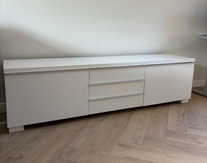 Ikea TV meubel / TV kast hoogglans wit, Ophalen, Overige materialen, Gebruikt, 150 tot 200 cm