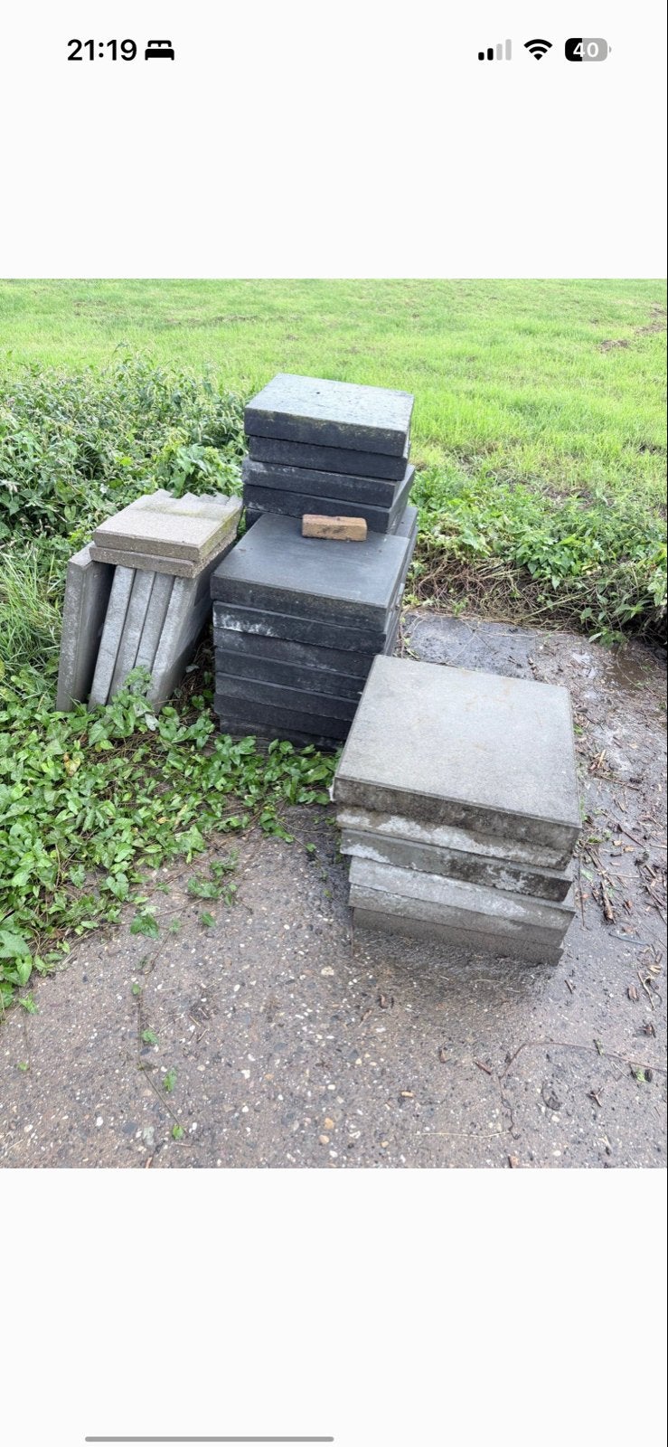 Diverse zware betonnen tegels voor terras/oprit, Ophalen, Overige materialen, Nieuw, 5 tot 10 m²