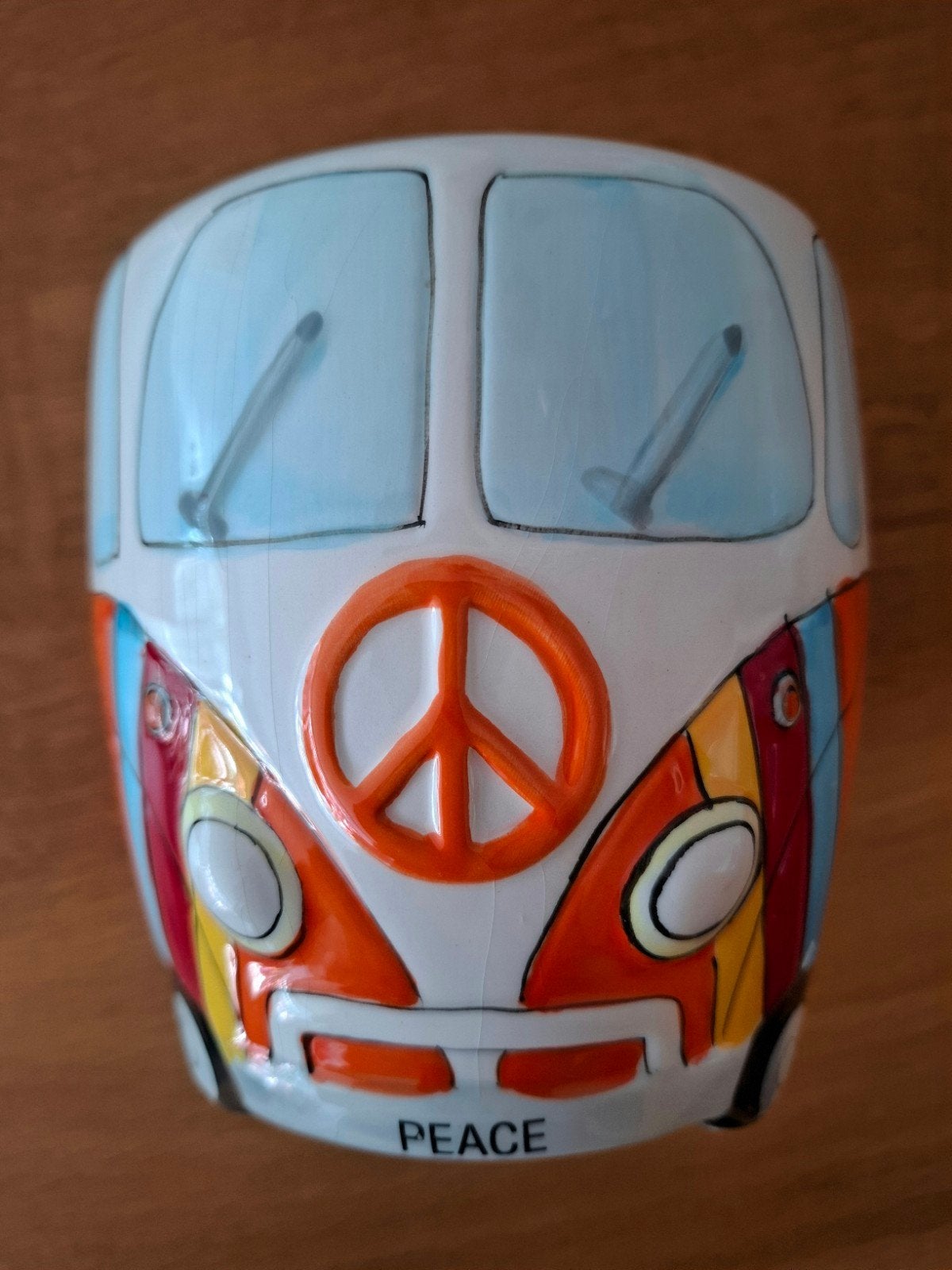 Hippie VW Bus spaarpot - Peace & Love, Verzamelen, Spaarpotten, Ophalen of Verzenden, Steen, Aardewerk of Keramiek, Dier