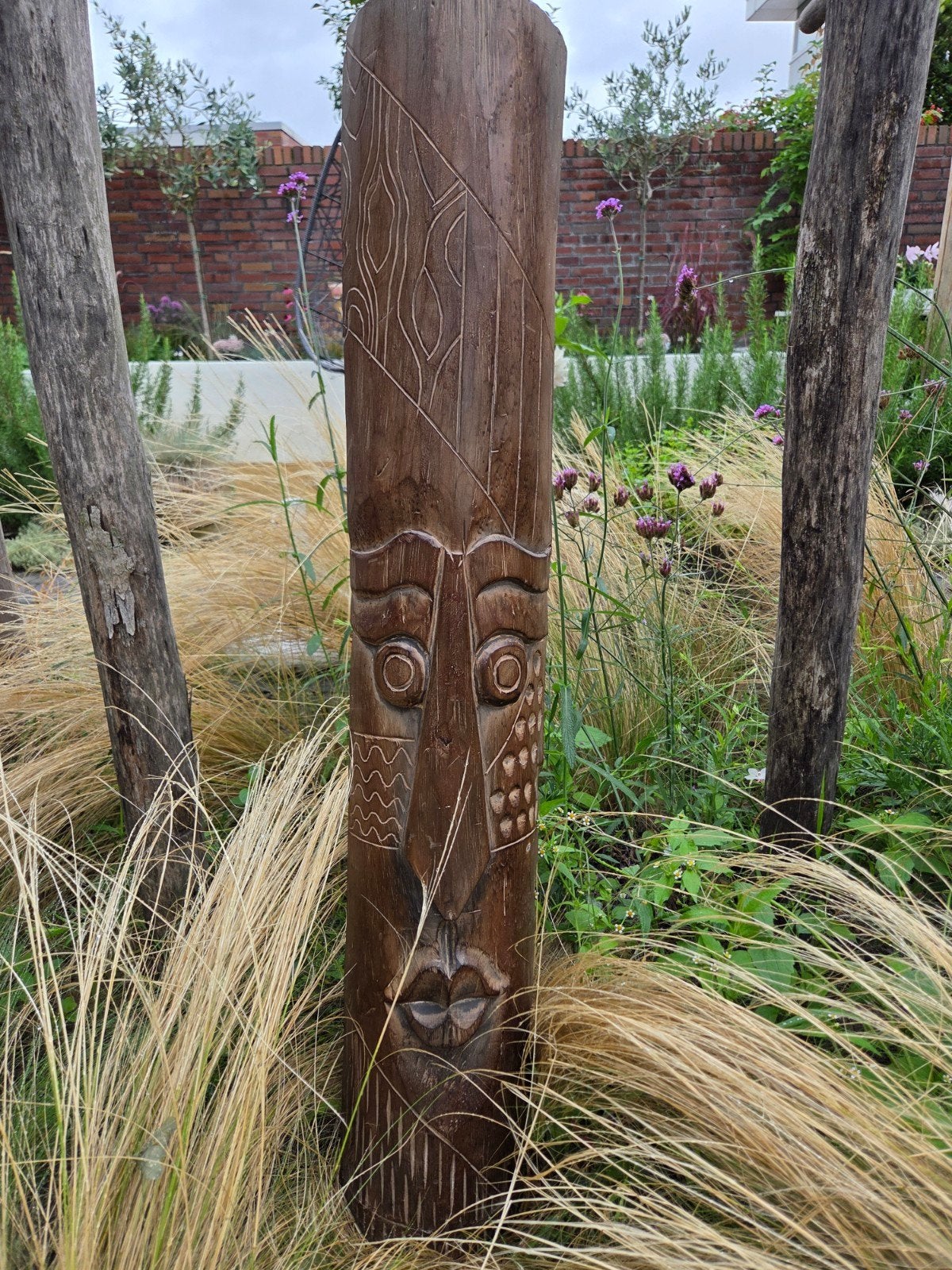 Groot Afrikaans houten masker - Tribal Bohemian Ibiza stijl, Bruin, Afrika, Masker, Handgemaakt