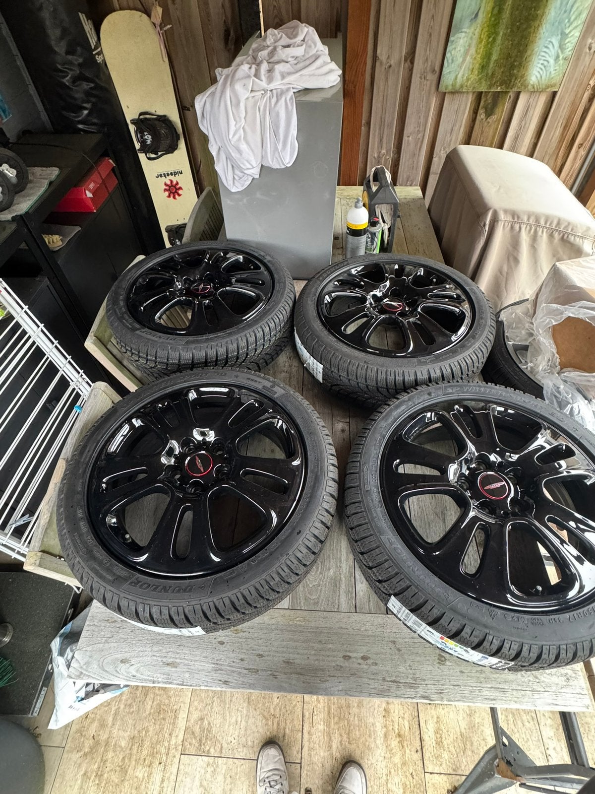 Mini cooper winterset originele jcw velgen, Auto-onderdelen, Ophalen, Banden en Velgen, Nieuw, 17 inch