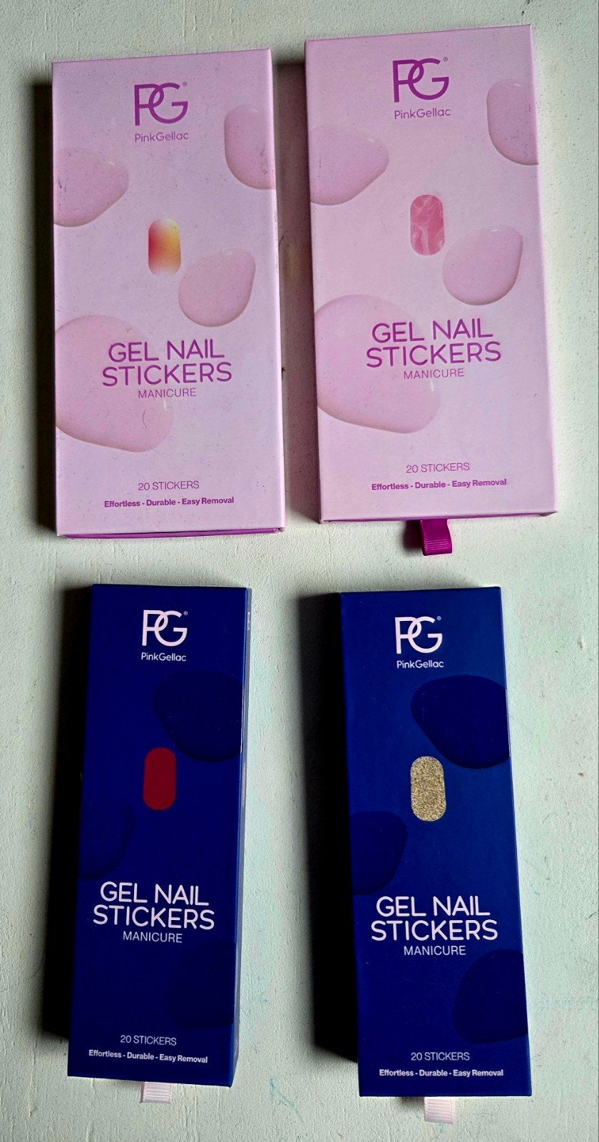 4 sets Pink Gellac Gel Nagellak Stickers Manicure nieuw!, Ophalen of Verzenden, Nieuw, Roze, Handen en Nagels