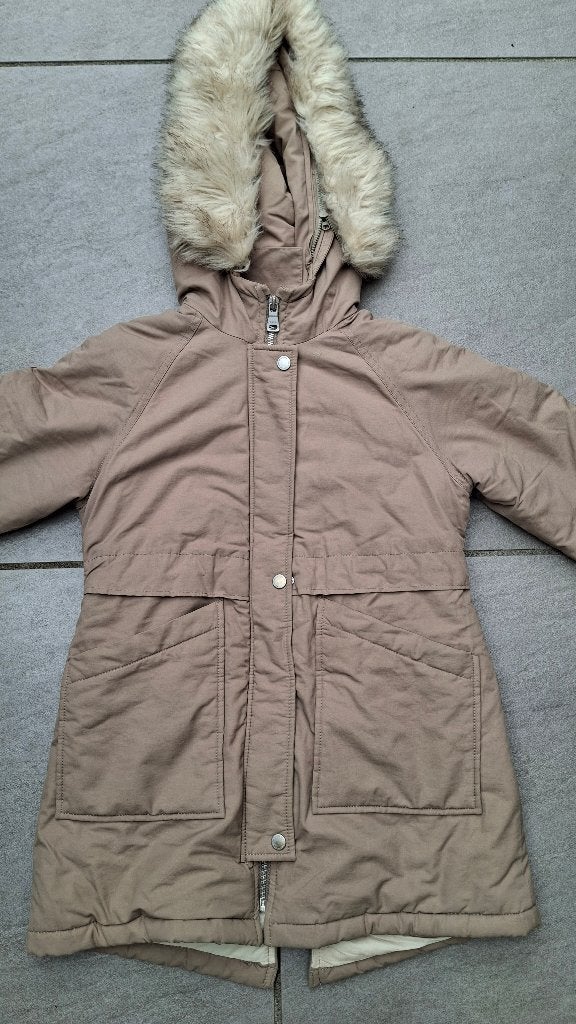 134 winterjas Zara beige, Meisje, Ophalen of Verzenden, Zo goed als nieuw, Jas