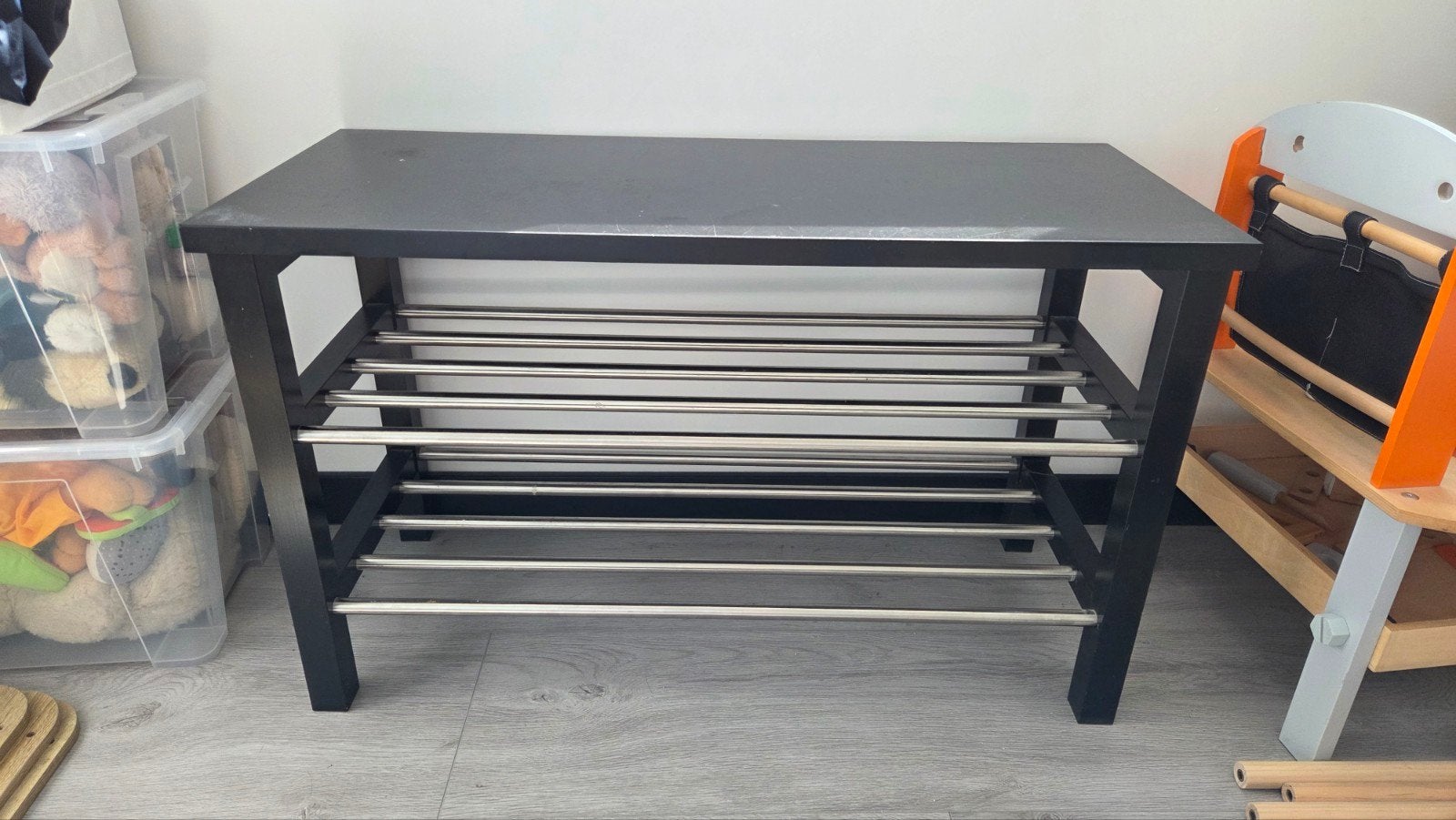 IKEA schoenenrek met zitbankje - Zwart, Ophalen, Gebruikt