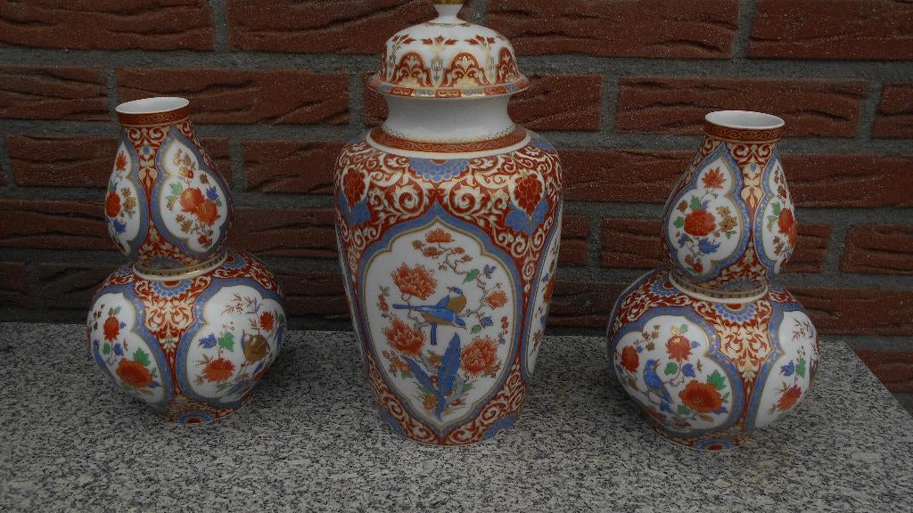 Kaiser Ming kasstel vaas pot deksel 3 stuks porselein zgan, Antiek en Kunst, Antiek | Vazen, Ophalen of Verzenden