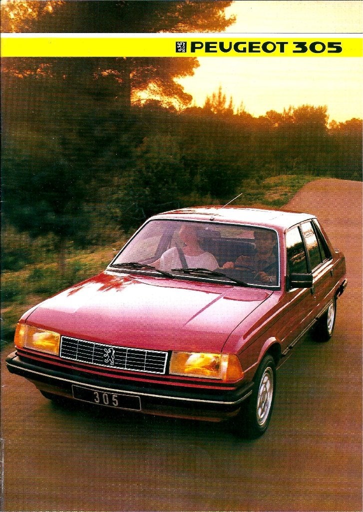 Brochure Peugeot 305 1985, Ophalen of Verzenden, Gelezen, Peugeot