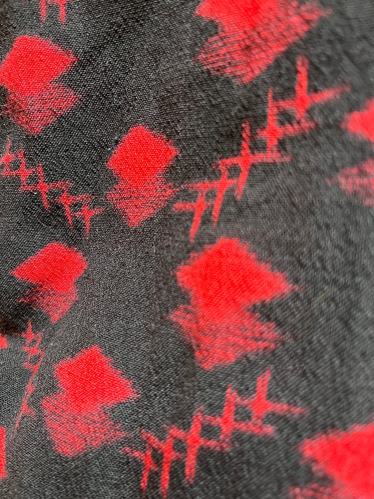 Antieke Japanse Dubbele Ikat Wollen Kimono Stof, Ophalen of Verzenden
