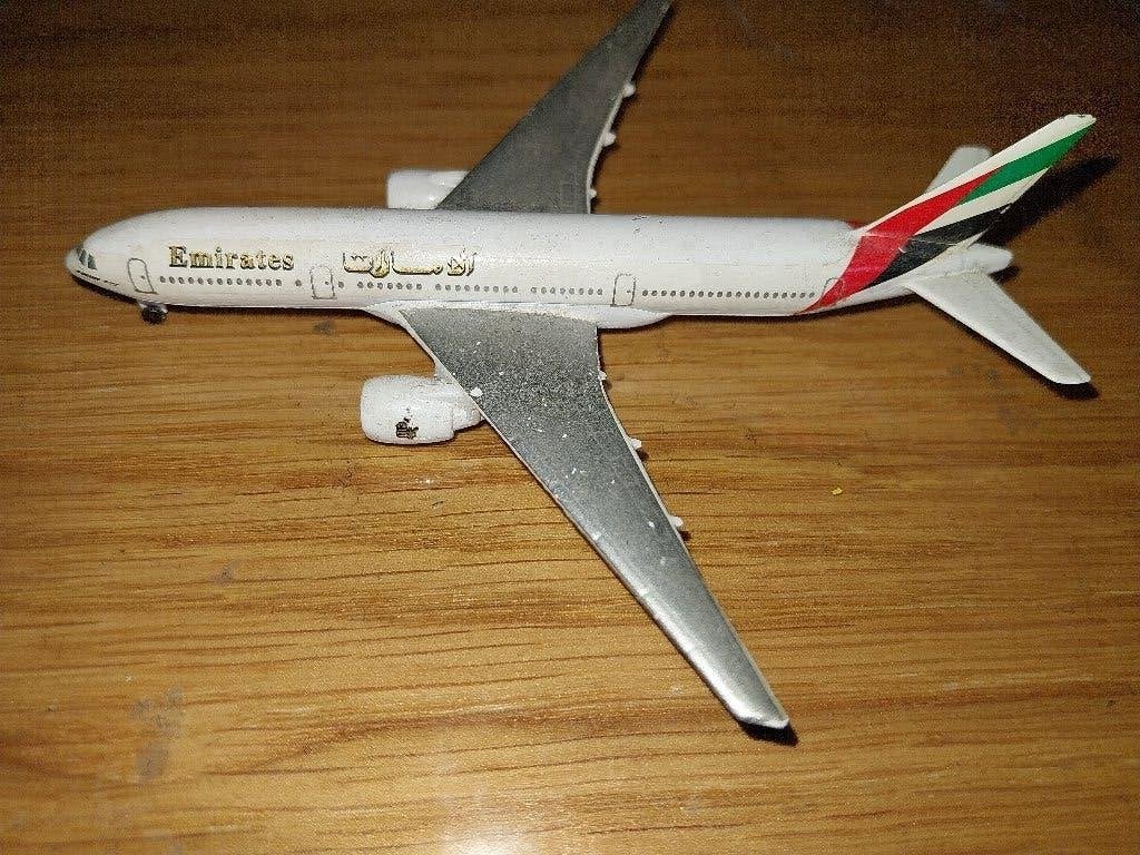 Emirates Boeing 777-200 1/600 schaalmodel Schabak, Ophalen of Verzenden, Gebruikt, Schaalmodel