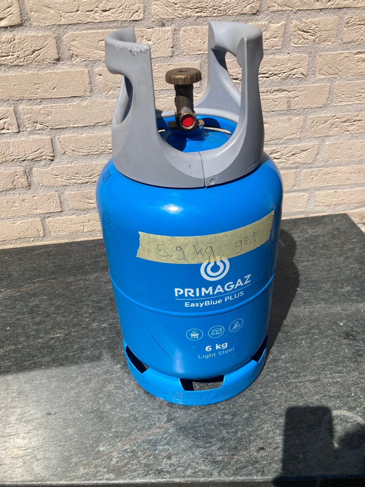 Primagaz EasyBlue 6Kg gasfles 98% vulling, Caravans en Kamperen, Kampeeraccessoires, Ophalen, Zo goed als nieuw