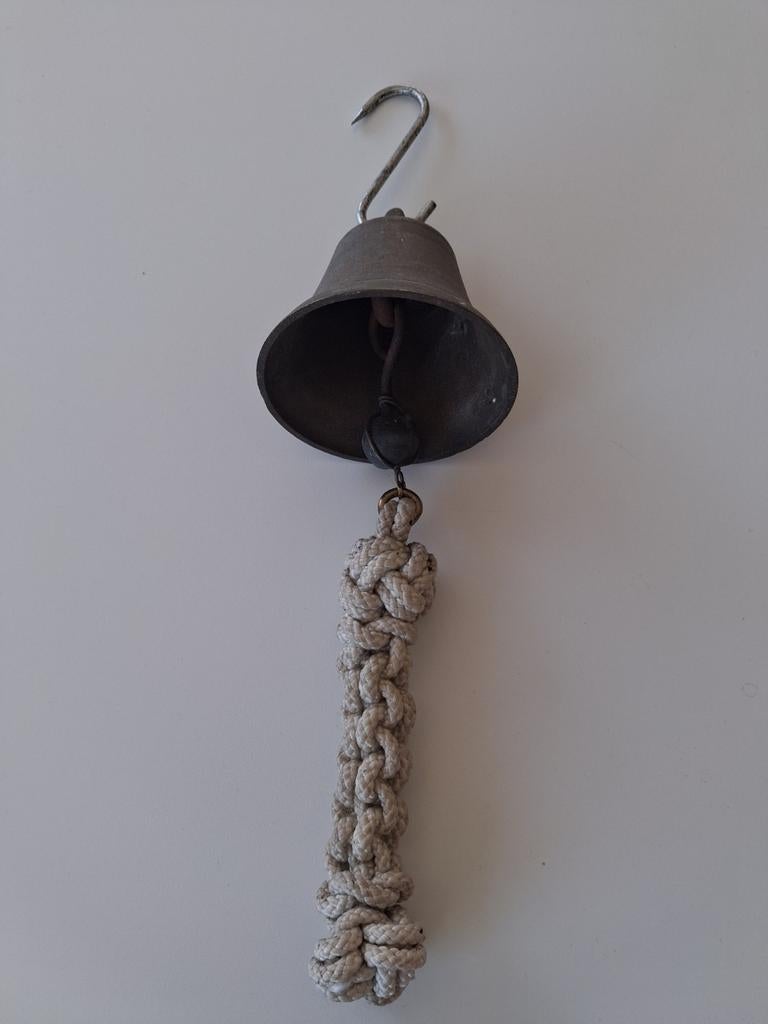 Antieke scheepsbel met klos, Antiek en Kunst, Ophalen of Verzenden