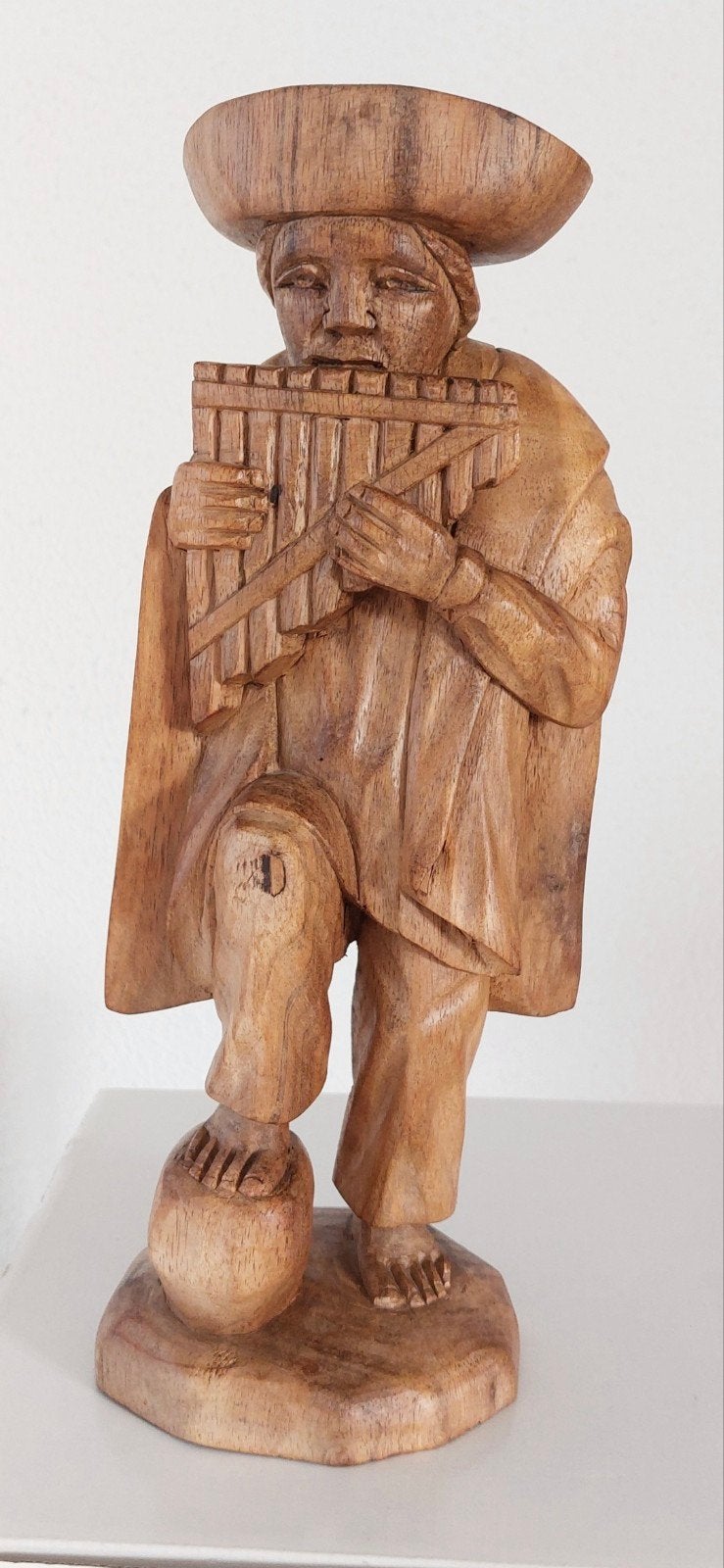 Man met fluit Houtsnijwerk Voor €65, Ophalen of Verzenden, Hout, Houtsnijwerk