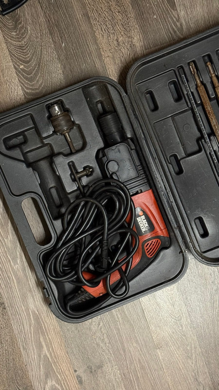 Black & Decker KD980 Boorhamer 650W met koffer en beitels, Ophalen, Boor- en/of Breekhamer, Klopboormechanisme, Gebruikt