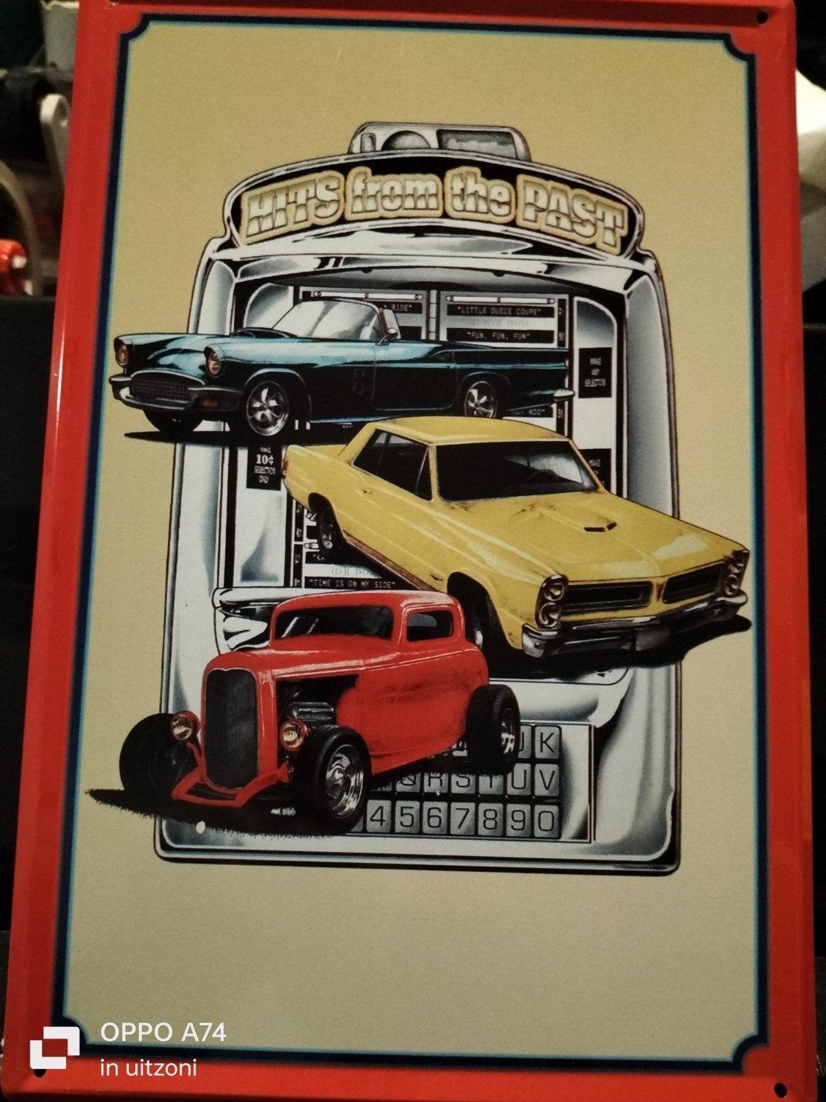 Metalen Pub Bord Vintage Auto's - Mancave Decoratie, Ophalen of Verzenden, Nieuw