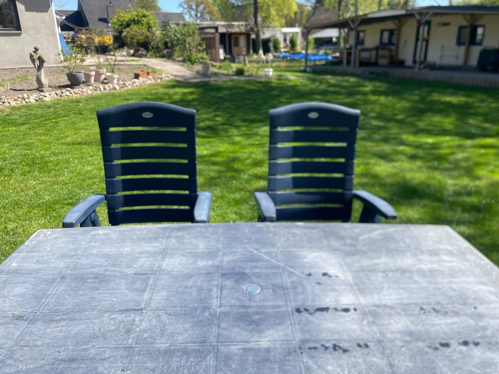 Hartman Tuinset - Tafel met 4 verstelbare stoelen, Ophalen, 4 zitplaatsen, Kunststof, Gebruikt