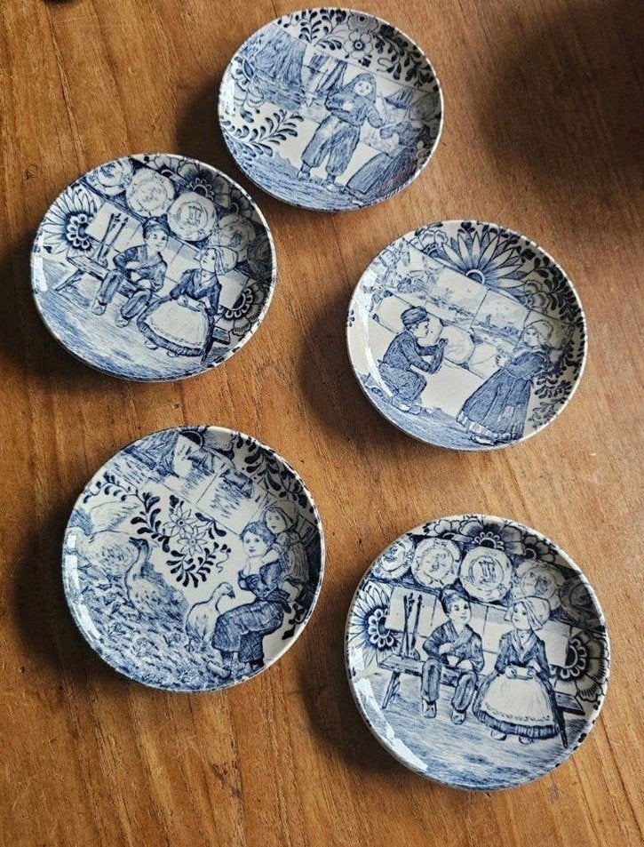 Vintage Delfts blauw Royal Sphinx klederdracht kinderen, Ophalen of Verzenden