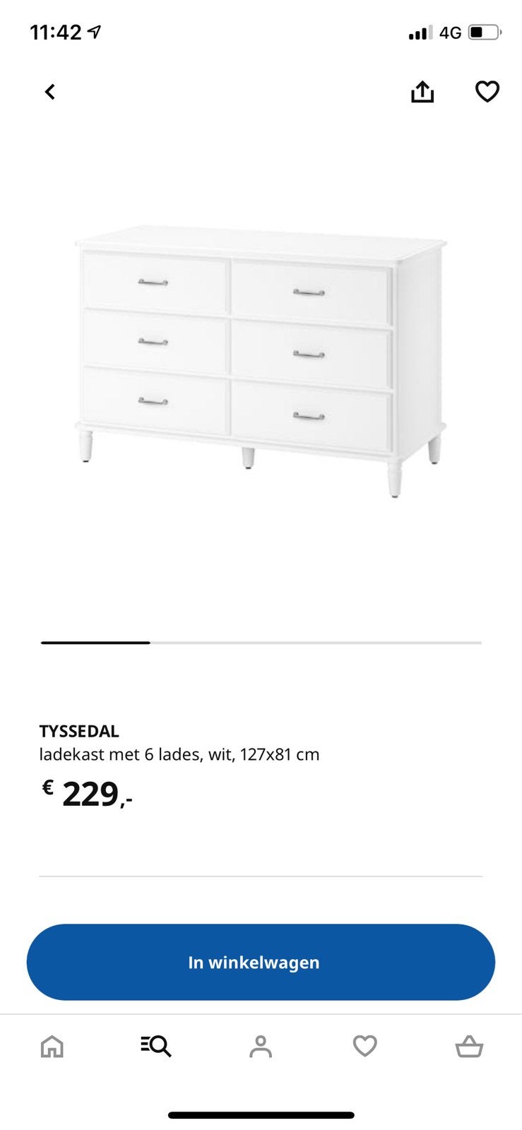 IKEA TYSSEDAL ladekast - beschadigd maar functioneel, Ophalen, Gebruikt, 100 tot 150 cm, 5 laden of meer