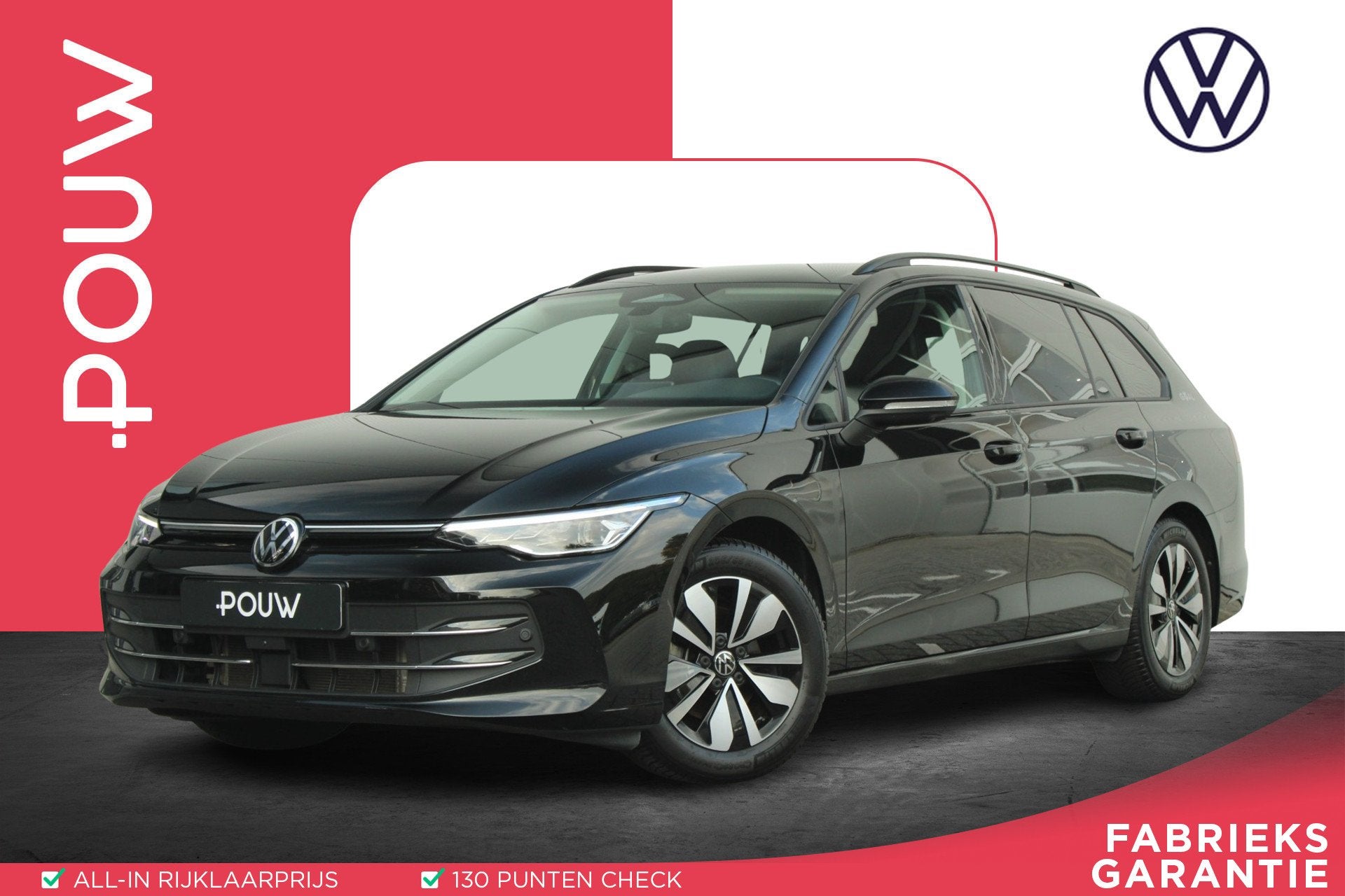 Volkswagen Golf Variant 1.5 eTSI 150pk DSG Life 'Goal' | Tre, 12 maanden, Stof, 4 cilinders, Zwart