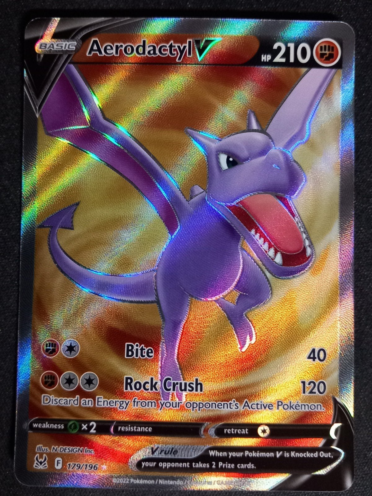 Aerodactyl V 179/196 Lost Origin Full Art Excellent, Verzenden, Zo goed als nieuw, Losse kaart, Foil