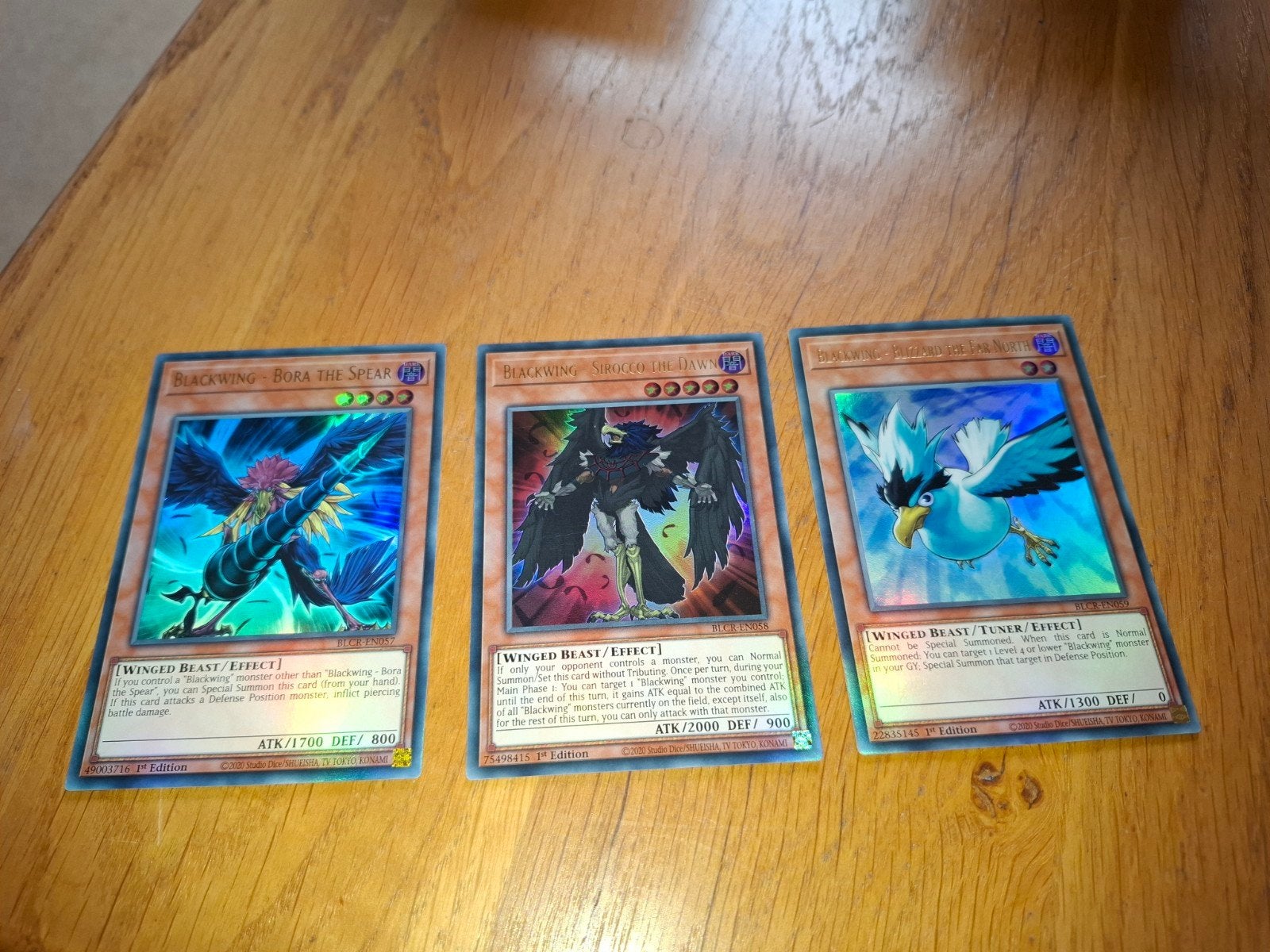 Yu-Gi-Oh! Blackwing 3 Kaarten Set - BLCR Ultra Rare 1st Ed, Hobby en Vrije tijd, Ophalen of Verzenden, Nieuw, Meerdere kaarten