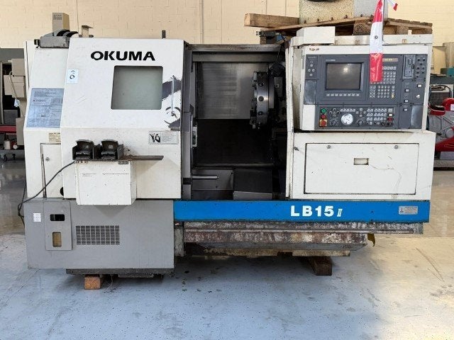 draaibank Okuma LB15II - 1995-OSP besturing, Ophalen, Gebruikt, Metaaldraaibank