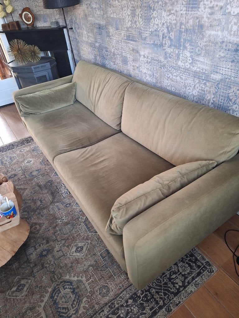 2 zitbank , zacht groen, Huis en Inrichting, Ophalen, Zo goed als nieuw, Groen, Overige typen