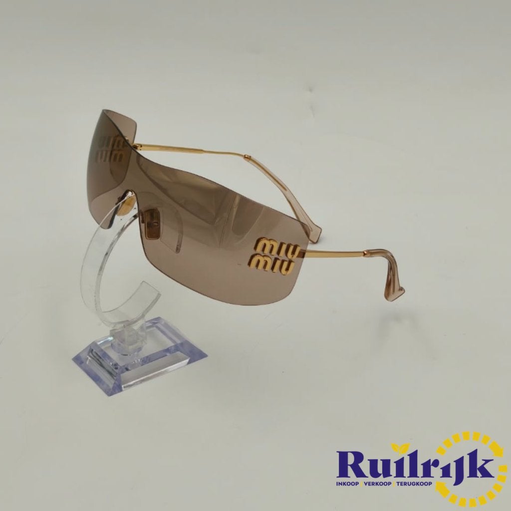 Miu Miu SMU B53S Designer dames zonnebril goudbruin, Flex Ltd., Zo goed als nieuw, https://flex.com/contact-us, Nobelstraat 10, 5807 GA Oostrum LB, Limburg, Nederland