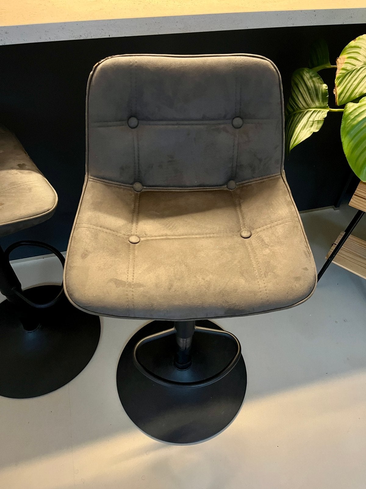 SET of 2 bar stools - barkruk - turnable and adjustable, Gebruikt, 60 tot 90 cm, Ophalen of Verzenden, In hoogte verstelbaar