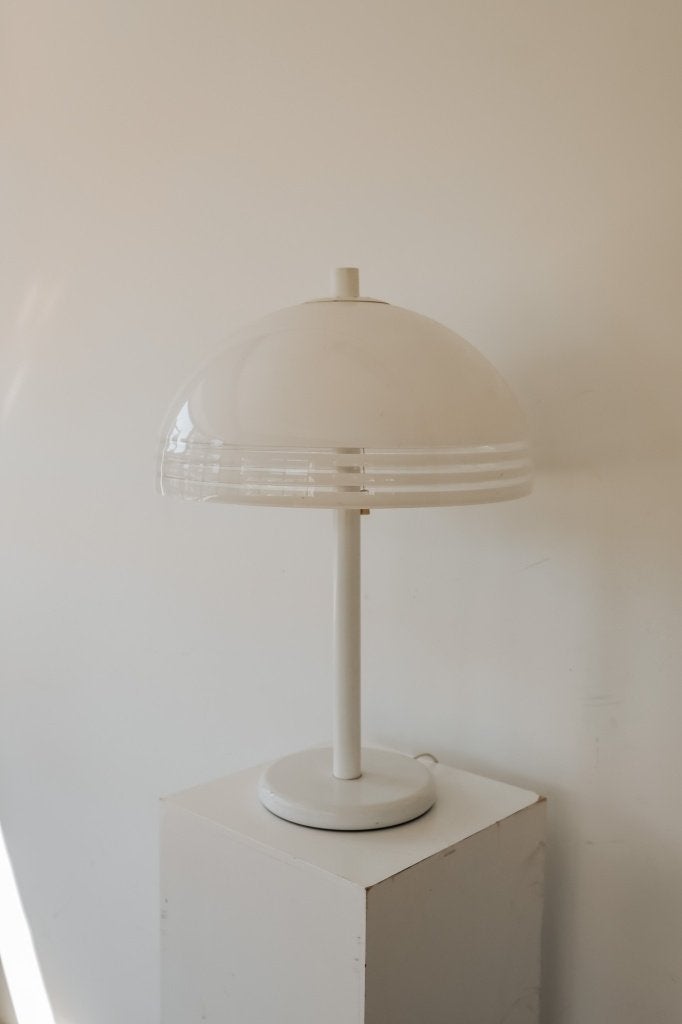 Dijkstra vintage mushroom tafellamp met plexiglas kap, Vintage, -, -, Zo goed als nieuw