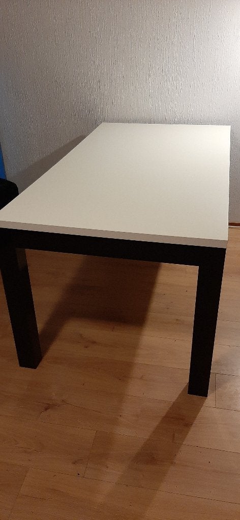 Eetkamertafel massief hout 160x87cm zwart/wit hoogglans, Huis en Inrichting, Tafels | Eettafels, Ophalen, Gebruikt, 50 tot 100 cm