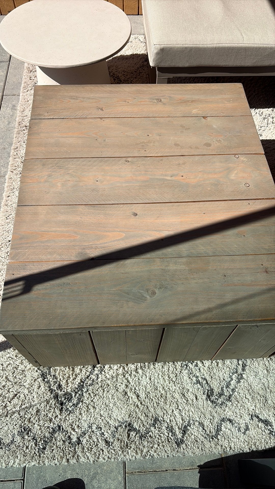 Steigerhouten salontafel, Ophalen, 100 tot 150 cm, 50 tot 100 cm, Zo goed als nieuw