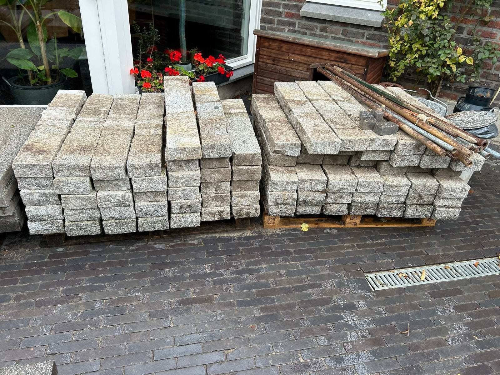 Granieten palissadebanden - Natuursteen, Ophalen, Gebruikt, Natuursteen, Overige typen