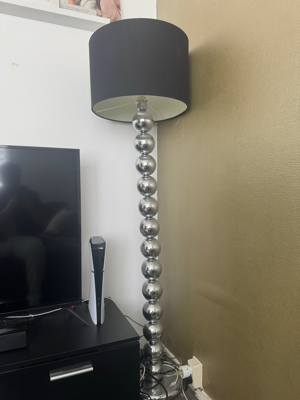 Staande lamp met bollen, Ophalen, Gebruikt, E27 (groot), Metaal