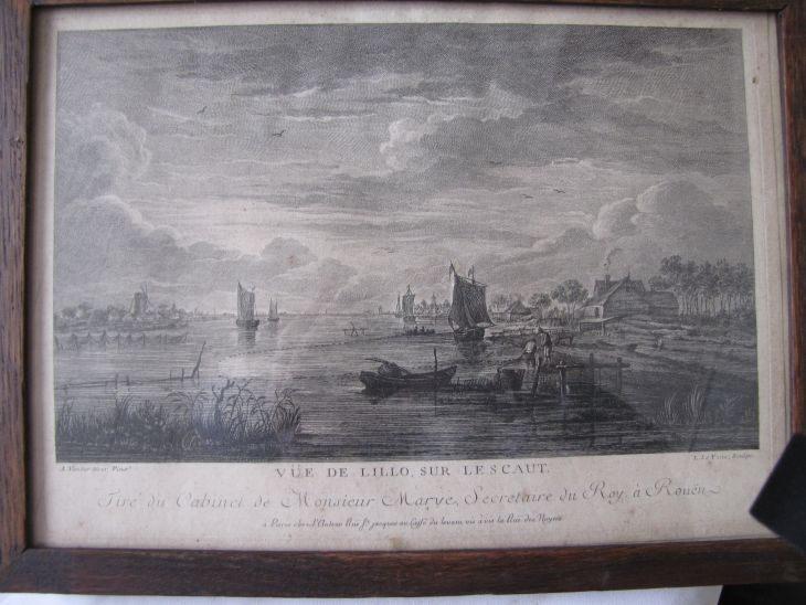 Lillo sur le scaut, Verzenden, Gravure, 32 cm, 24 cm
