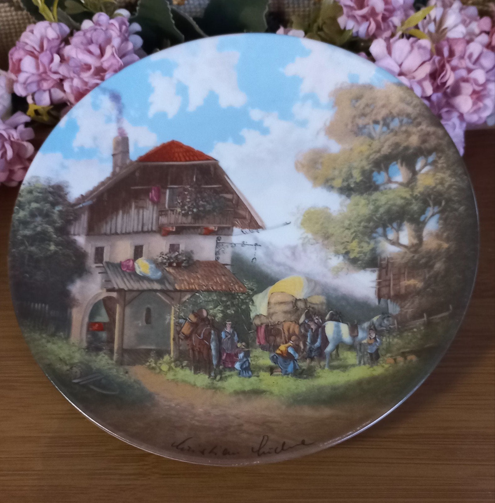 Mooi brocant wandbord, smederij, Seltmann Weiden,  3C962, Antiek en Kunst, Ophalen of Verzenden