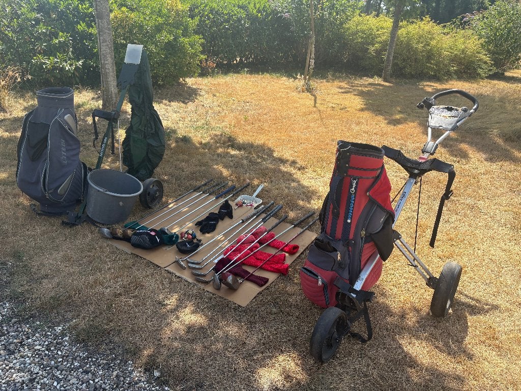 Heren en dames golf set met toebehoren, Ophalen, Gebruikt, Set, Overige merken