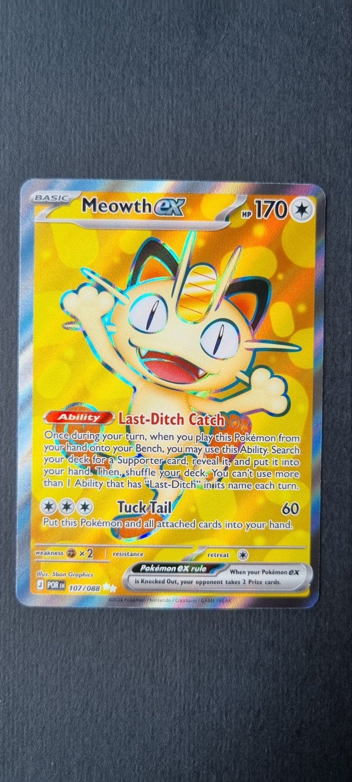 Meowth ex POR 107/088, Ophalen of Verzenden, Zo goed als nieuw, Losse kaart