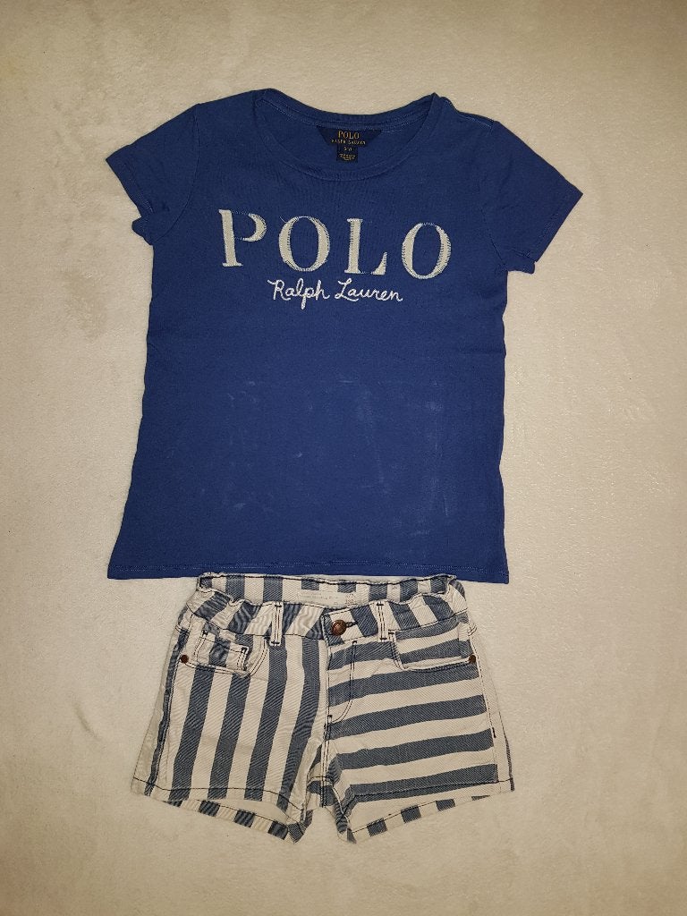 Super leuk blauw gestreept ZARA shortje maat 122., Kinderen en Baby's, Kinderkleding | Maat 122, Broek, Zo goed als nieuw, Zara