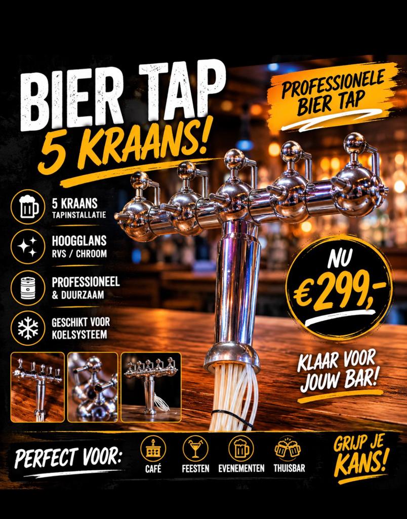 Bier tapkraan met 5 kranen, Ophalen of Verzenden