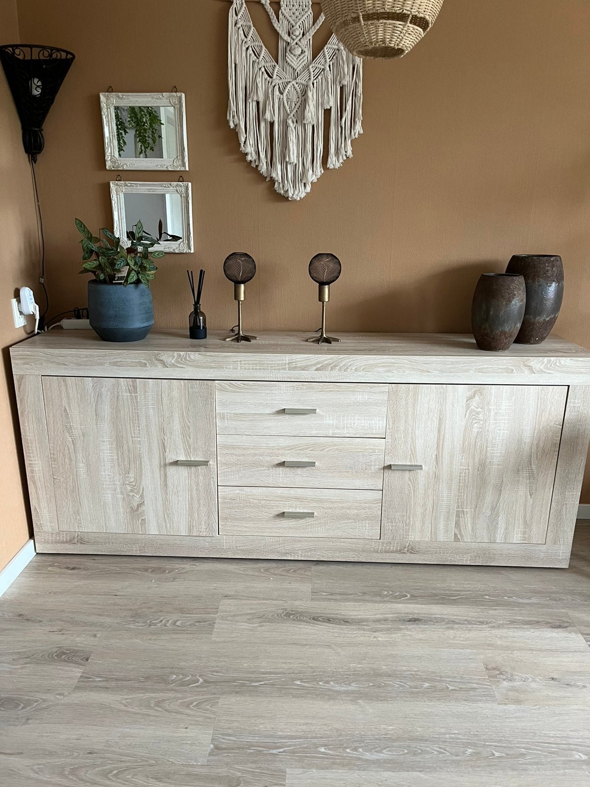 Dressoir- boekenkast en tv kast licht hout., Ophalen, 75 cm of meer, Met lade(s), Overige houtsoorten