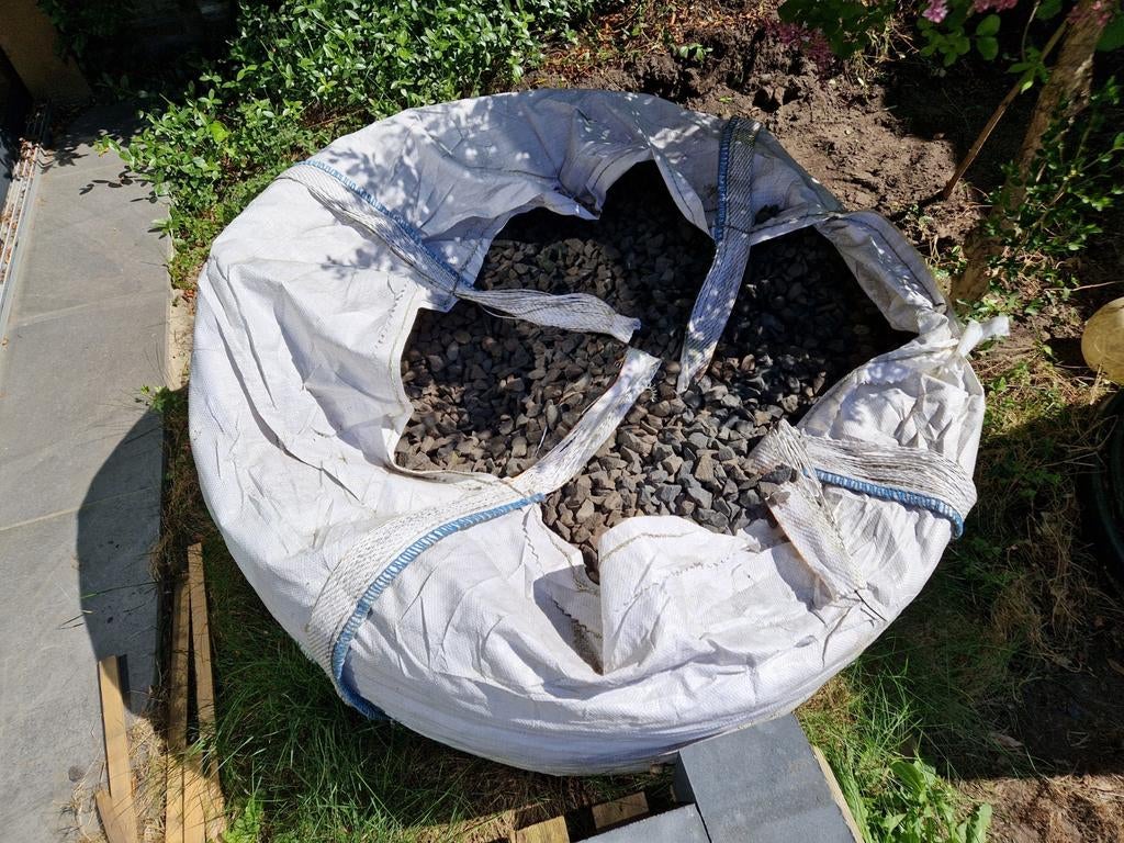 Antraciet grijze basalt split voor tuin of oprit, Ophalen, Gebruikt, Split, Basalt