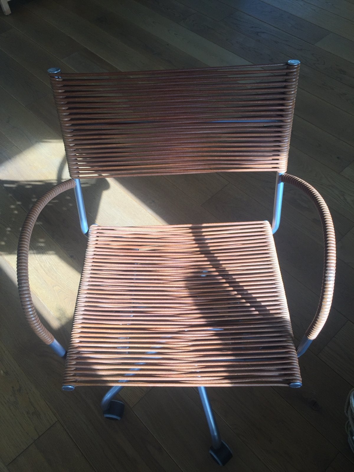 Tito Agnoli Bonacina Bureaustoel/Eetkamerstoel Leer, Ophalen, Gebruikt, Bruin, Leer