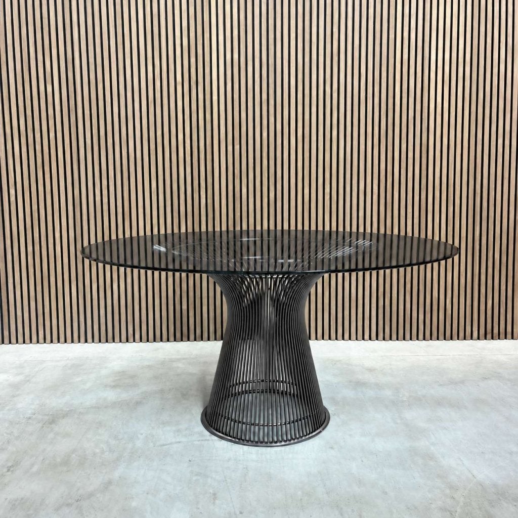 Knoll Platner Eettafel – Bronze Glass & Metallic Bronze