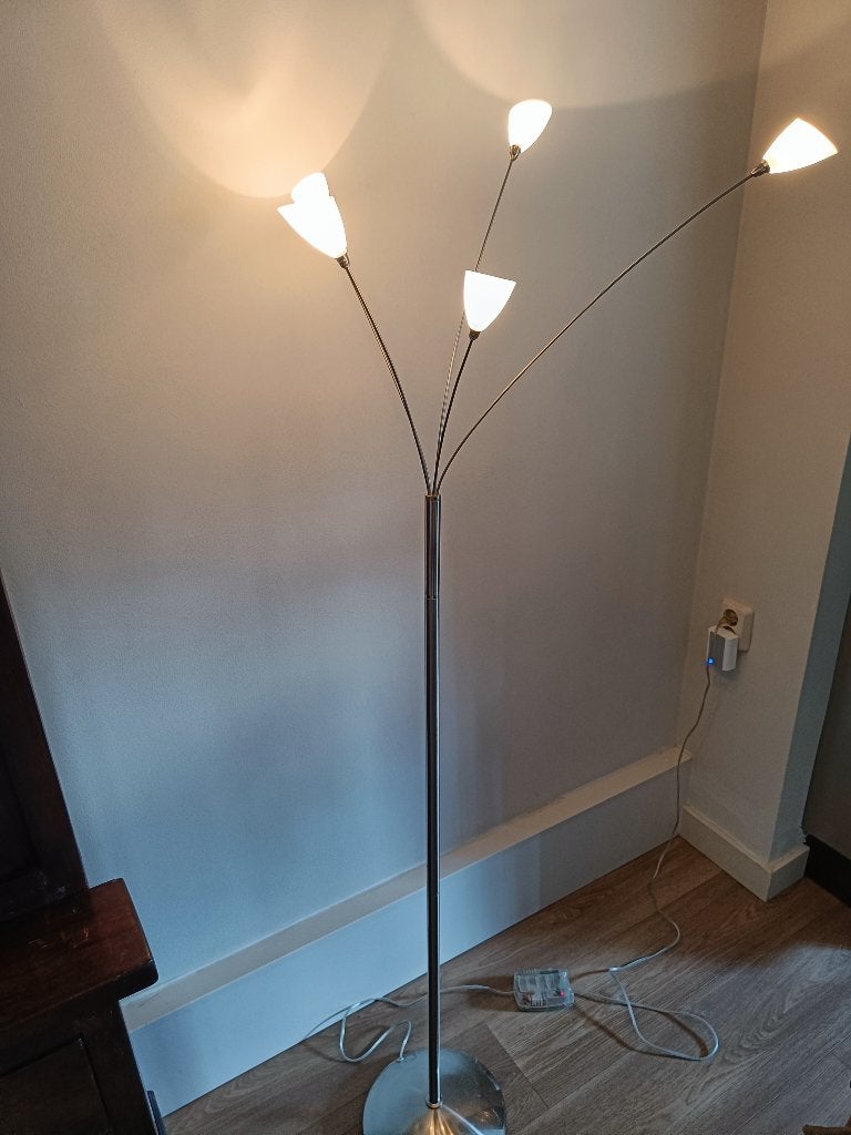 staande vloerlamp / schemerlamp, Ophalen, Zo goed als nieuw, Glas, G4