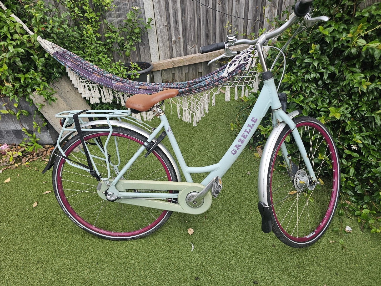 Gazelle Esprit 28 inch fiets - Lichtblauw, Gebruikt, Velgrem, Versnellingen, Ophalen of Verzenden