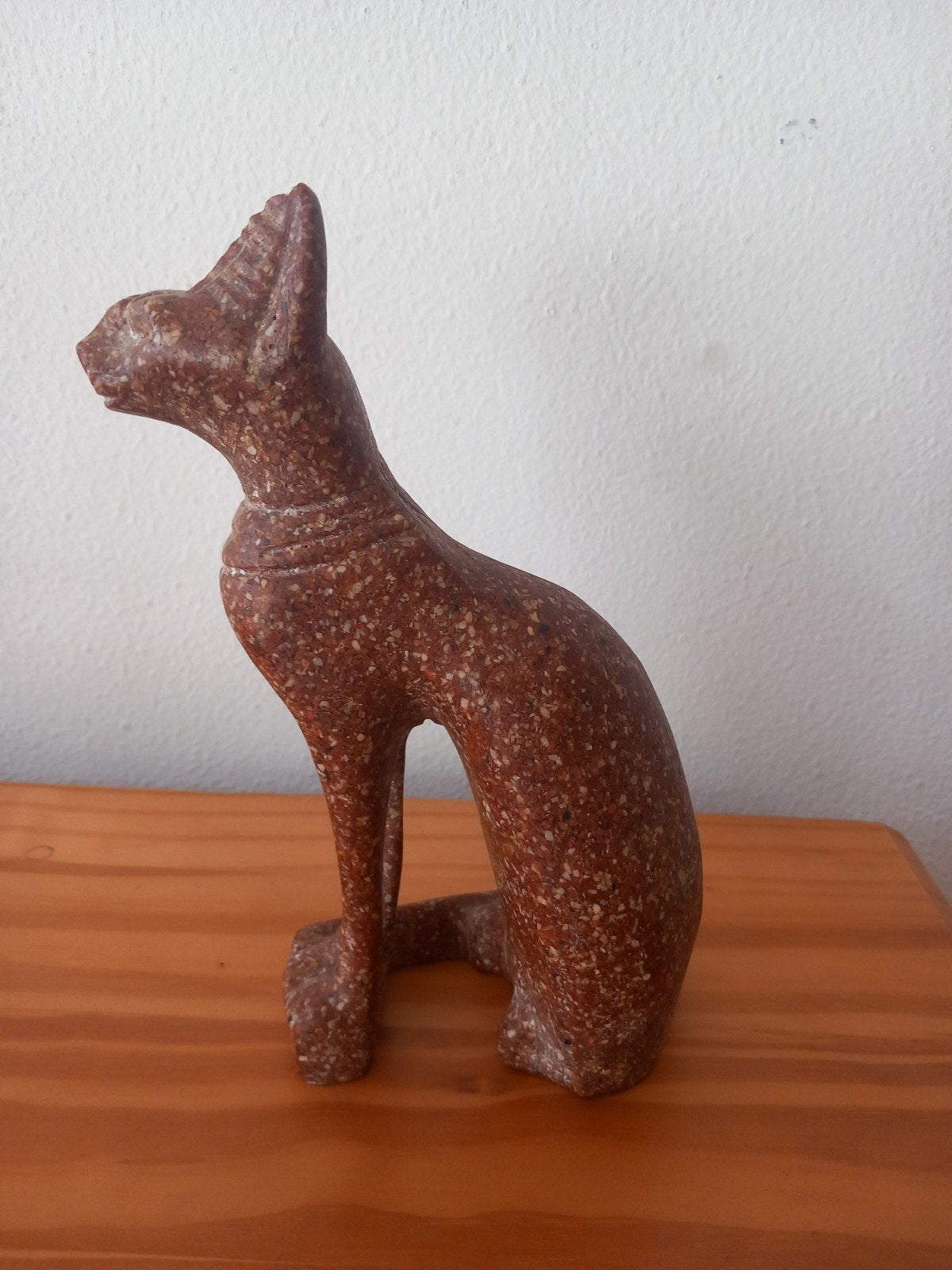 Vintage Egyptische Bastet Kat Beeld - Steen, Minder dan 20 cm, Ophalen of Verzenden, Zoogdier, Steen of Keramiek