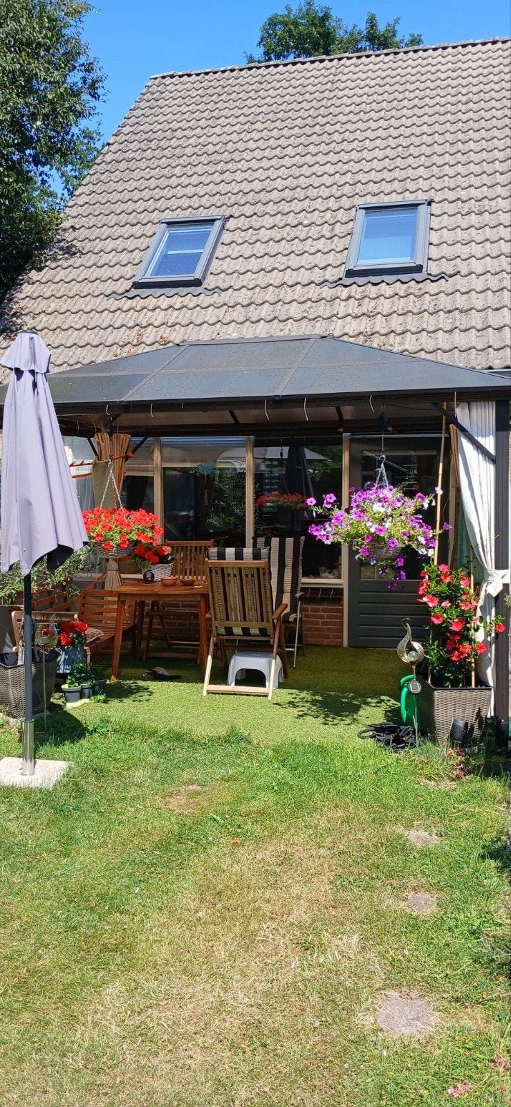 Gratis overkapping 300x400 met hagelschade en gordijnen, Ophalen, Gebruikt, Overige typen